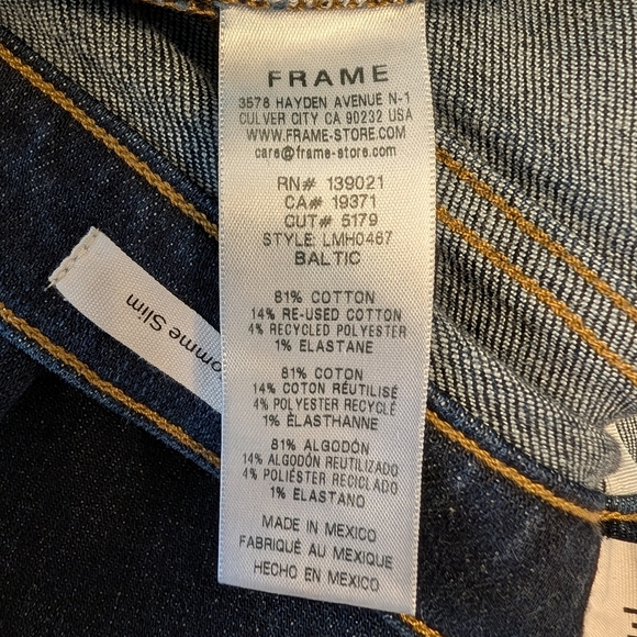 Frame Denim Women's Skinny Jeans in Dark Blue Wash - Picture 11 of 13